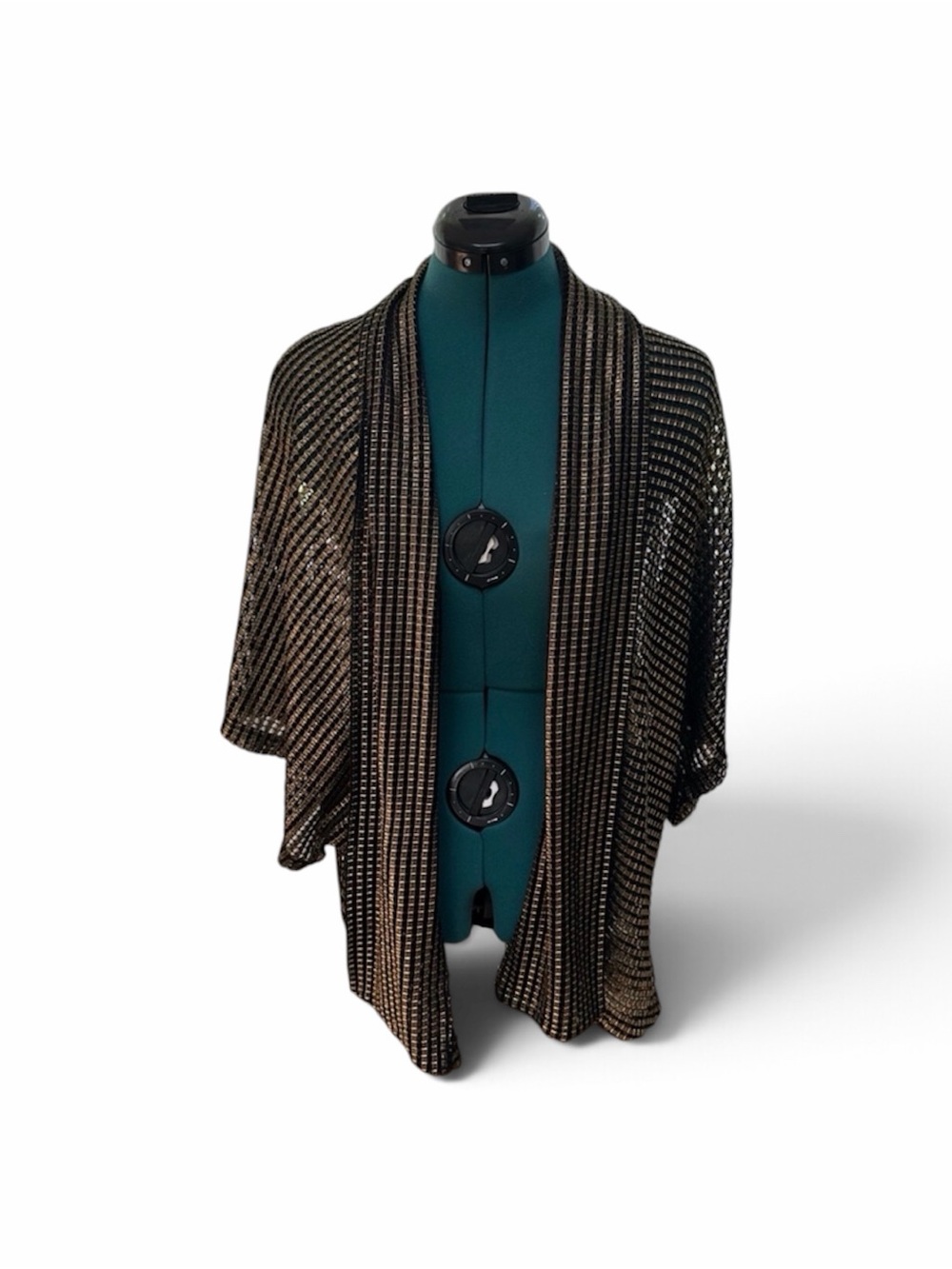 Chic Black Poncho with Fringe and Cozy Knit